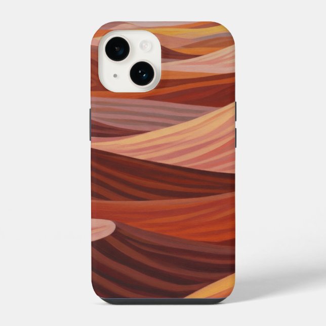 Warme Wüstenlandschaft - Landschaftliche Kunstdruc iPhone 14 Hülle (Rückseite)