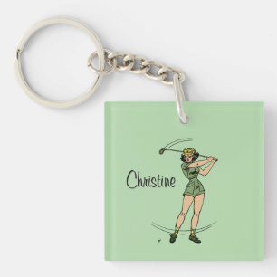 Wärmen Sie auf, um die persönliche Lady Golfer Gre Schlüsselanhänger