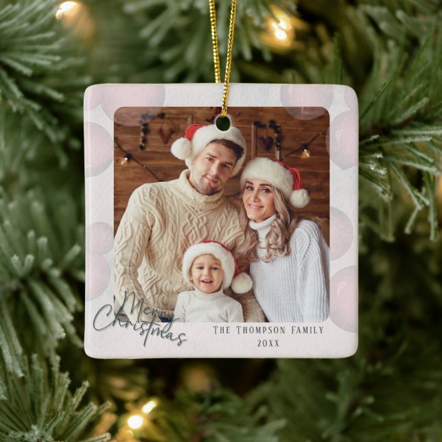 Warmer Aquarellurlaub Weihnachten Party Einladung Keramikornament (Baum)