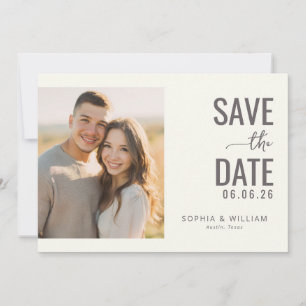 Warmer Beige Minimalistische Foto Save The Date