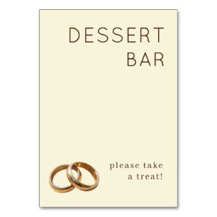 Warmer Beige Minimalistischer Dessert-Bar-Schild Tischnummer