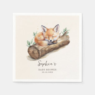 Warmer Beige Wald Fuchs Baby Shower Papier Serviette