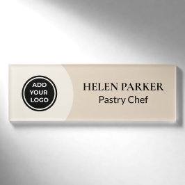 Warmer Beiger Moderner Logo Firmenname Schild