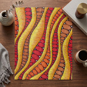 Warmer Boho-Terrakotta-Organischer Wellenmuster