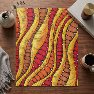 Warmer Boho-Terrakotta-Organischer Wellenmuster