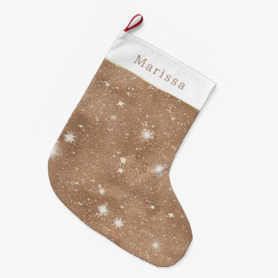 Warmer Brauner Glitter Glanz Weihnachten Großer Weihnachtsstrumpf