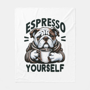 Warmer Espresso Bulldog - Gemütlicher Kaffee  Fleecedecke