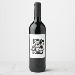 Warmer Espresso Bulldog - Gemütlicher Kaffee Weinetikett