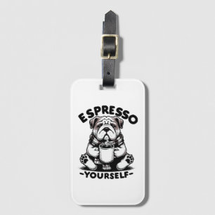Warmer Espresso Bulldogge Gepäckanhänger