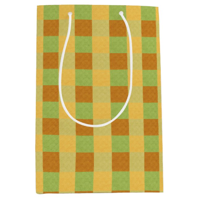 Warmer Fall Karo Kariert Mittlere Geschenktüte (Vorderseite)