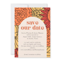 Warmer Farbengroßer Blumenbogen Save the Date