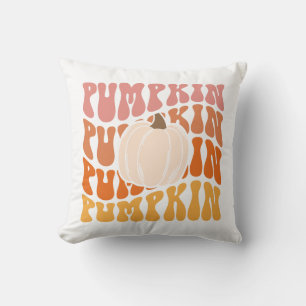 Warmer farbiger Fall Retro Pumpkin-Text Kissen