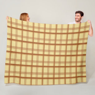 Warmer gelb-brauner Karo-Fleece mit ästhetischem D Fleecedecke