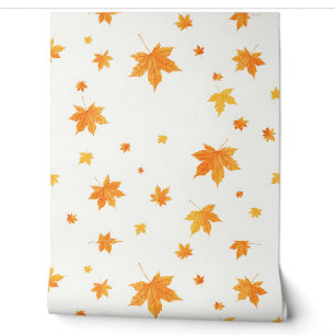 Warmer Herbst Blätter Aquarellmapfel und Eiche Tapete