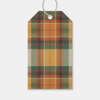 Warmer Herbst-Ernte-Tartan-Karomuster Geschenkanhänger
