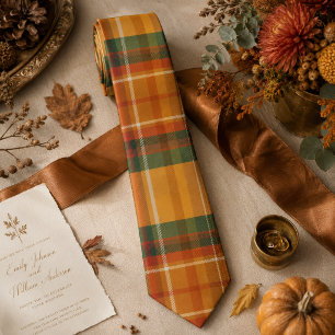 Warmer Herbst-Ernte-Tartan-Karomuster Krawatte