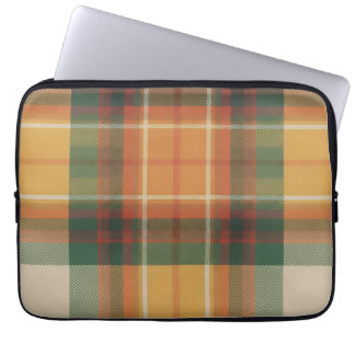 Warmer Herbst-Ernte-Tartan-Karomuster Laptopschutzhülle