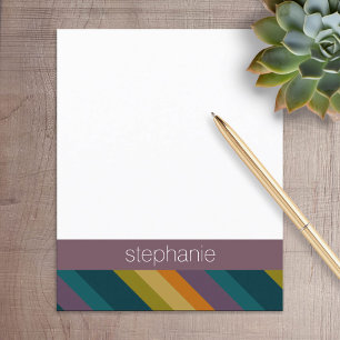 Warmer Herbst Streifen Muster Individuelle Name
