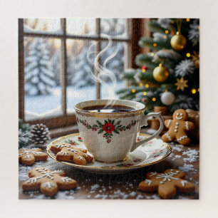 Warmer Kaffee und Lebkuchen Weihnachten