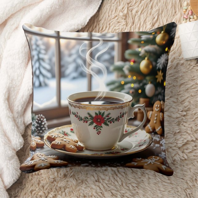 Warmer Kaffee und Lebkuchen Weihnachten Kissen (Decke)