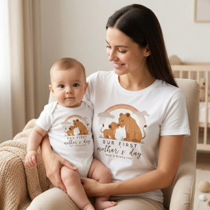 Warmer Löwe Mama Baby Liebe Erster Muttertag Soft  T-Shirt