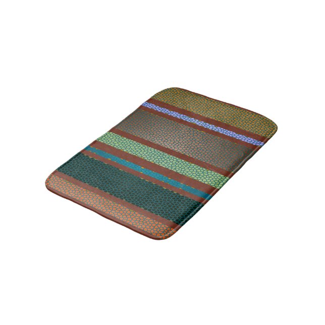 Warmer Mexikaner färbt Buntglas-Fliesen-Streifen Badematte (Schrägansicht)