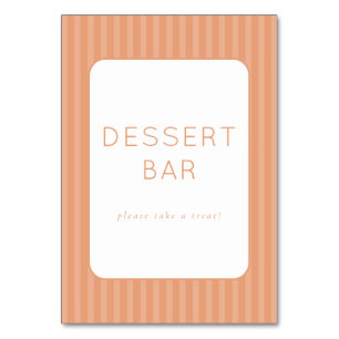 Warmer minimalistischer Dessertbar-Schriftzug in P Tischnummer
