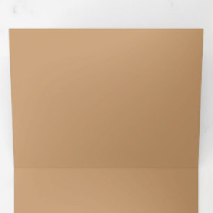 Warmer Mute Peach Tan   Soft Solid Color Block Dreifach Gefaltete Einladung