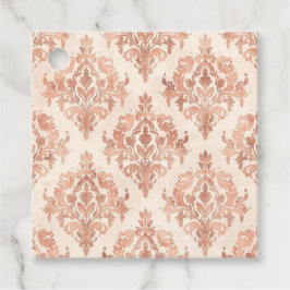 Warmer Pfirsich-Damask Wasserfarbe Ornamental Must Geschenkanhänger