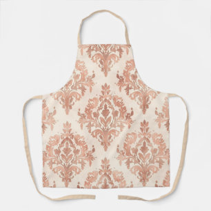 Warmer Pfirsich-Damask Wasserfarbe Ornamental Must Schürze