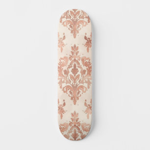 Warmer Pfirsich-Damask Wasserfarbe Ornamental Must Skateboard