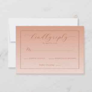 Warmer Pfirsich Minimalistische RSVP Karte