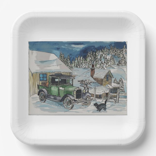 Warmer Platz Pappteller (Vorderseite)