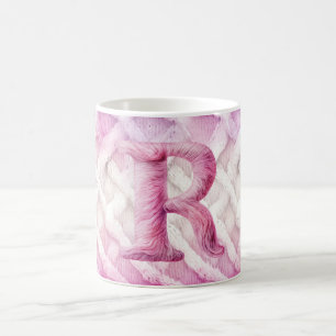Warmer rosa Lila Buchstabe R Kaffeetasse