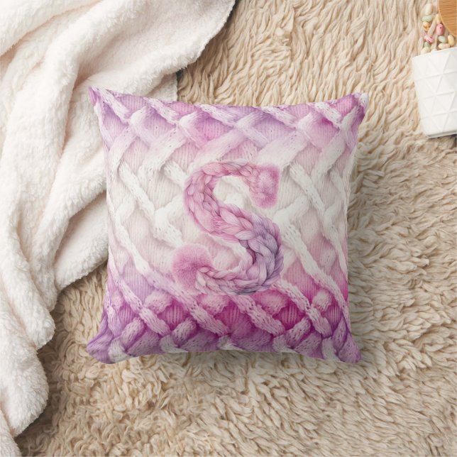 Warmer rosa Lila Buchstabe S Kissen (Decke)
