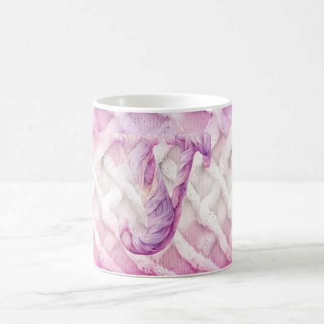 Warmer rosa Lila Buchstabe Y Kaffeetasse (Mittel)