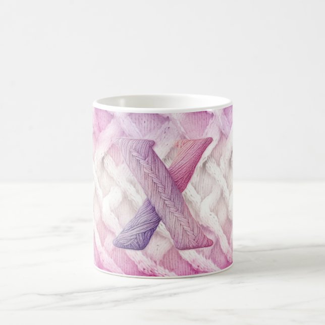 Warmer rosa Lila Letter X Kaffeetasse (Mittel)