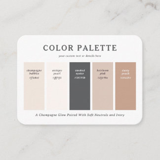 Warmer Rosaton & Champagner Hochzeitsfarbpalette K Begleitkarte