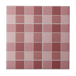 Warmer Rosé-Schachbrettmuster Soft Pink & Terrakot Fliese