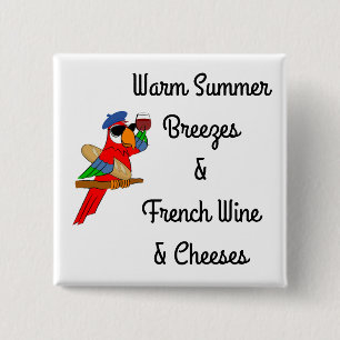 Warmer Sommer saust Papageien-Knopf Button