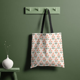 Warmer Sonnenuntergang Vintage Botanischer Wiesens Tasche