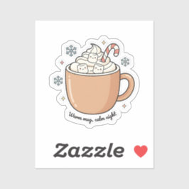Warmer Tassen-Sticker für ruhige Nächte | Cozy-Win Aufkleber