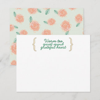 Warmer Tee ruhiger Geist Florale Grußkarten Dankeskarte