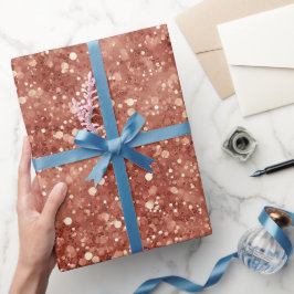 Warmer Terrakotta-Schimmer Beiger Glitter-Muster Geschenkpapier