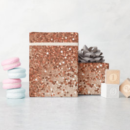 Warmer Terrakotta-Schimmer Beiger Glitter-Muster Geschenkpapier