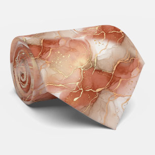 Warmer Ton und Taupe-Marmor - Metallische Linien Krawatte