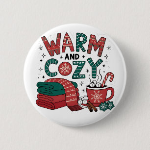 Warmer und gemütlicher Weihnachts-Heißer Kakao Xma Button