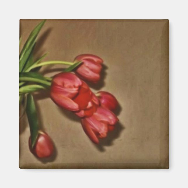 warmer und glühender Tulpenmagnet Magnet (Vorne)