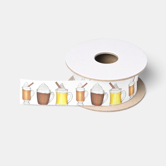 Warmer Urlaub Getränke Hot Kakao Ei Nog Rum Band Satinband (Spule)