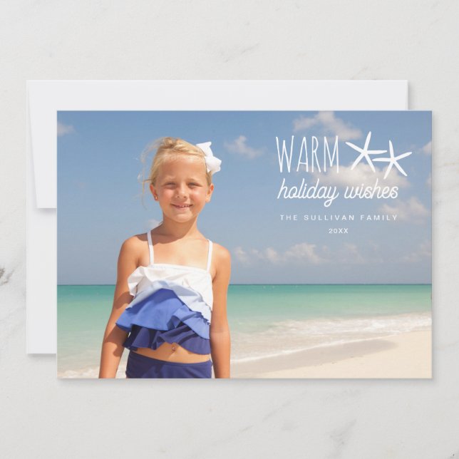 Warmer Urlaub wünscht Weihnachten Foto Gruß (Vorderseite)